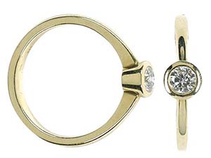 Rings Ladies solitaire ring. 585 yellow ... 