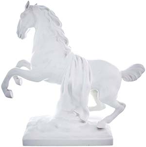 Porcelain KPM. jumping horse on pedestal. ... 