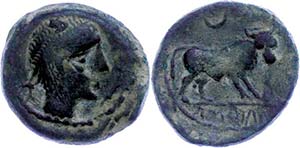 Coins Celts Spain, Castulo (Kastilo), AE (Dm ... 