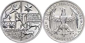 Coins Weimar Republic 3 Reichmark, 1927, ... 