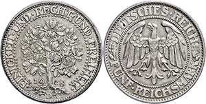 Münzen Weimar 5 Reichsmark, 1928, D, ... 