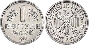 Münzen Bund ab 1946 1 Mark, (1)981 Mzz F., ... 