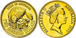 Australien 200 Dollars, Gold, 1990, ... 