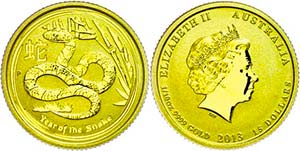 Australia 15 Dollars, Gold, 2013, Year of ... 