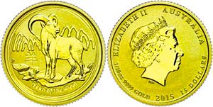 Australien 15 Dollars, Gold, 2015, Jahr der ... 