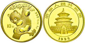 China Volksrepublik 10 Yuan, Gold, 1996, ... 