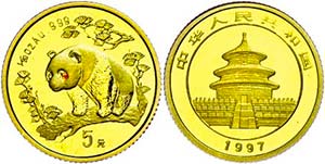 China Volksrepublik 5 Yuan, Gold, 1997, ... 