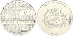 Estonia 10 Euro, 2015, Eduward Vilde, in the ... 