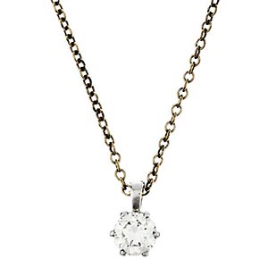 Necklaces Solitaire diamond pendant, proved ... 