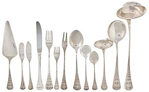Silverware Contemporary silver cutlery with ... 