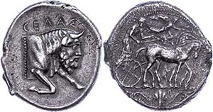 Sizilien Gela, Tetradrachme (16,49g), ca. ... 