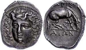 Thessalien Larissa, Drachme (6,08g), 350-325 ... 