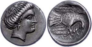 Euboia Chalkis, Drachme (3,71g), 338-308 v. ... 