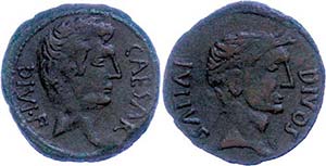 Coins Roman Republic Octavianus, about 37 ... 