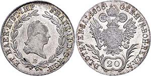 Coins of the Roman-German Empire 20 kreuzer, ... 