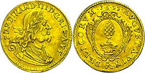 Augsburg Imperial City Ducat, 1655, with ... 