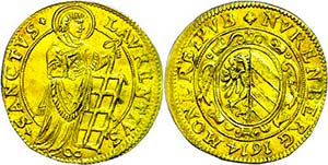 Nürnberg Stadt Goldgulden (3,20g), 1614, ... 