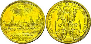 Nürnberg City 6 ducat (20, 82 g), 1698, on ... 