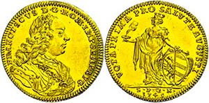 Nürnberg City Ducat, 1745, with title and ... 