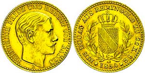 Baden Ducat (Rhine gold ducat), 1854, ... 