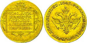 Hamburg Double dukat (6, 95 g), 1805, with ... 