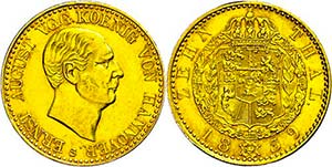 Hanover 10 thaler, Gold, 1839, Ernst August, ... 