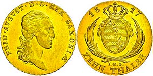 Saxony 10 thaler, Gold, 1817, Friedrich ... 