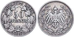 Kleinmünzen 1871-1922 50 Pfennig, 1903, ss. ... 