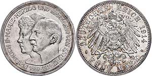 Anhalt 5 Mark, 1914, Friedrich II., on the ... 