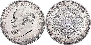 Bayern 5 Mark, 1914, Ludwig III., kl. Rf., ... 