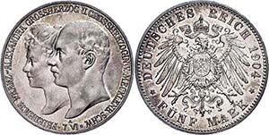 Mecklenburg-Schwerin 5 Mark, 1904, Friedrich ... 