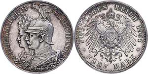 Prussia 5 Mark, 1901, Wilhelm II. To the 200 ... 