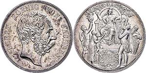 Saxony Silver Commemorative coin in 5 Mark ... 