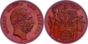 Saxony Copper Commemorative coin in 5 Mark ... 