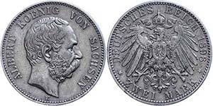 Saxony 2 Mark, 1898, Albert, very fine to ... 