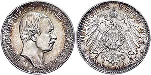 Saxony 2 Mark, 1905, Friedrich August III., ... 