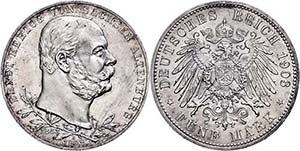 Saxony-Altenburg 5 Mark, 1903, Ernst I., to ... 
