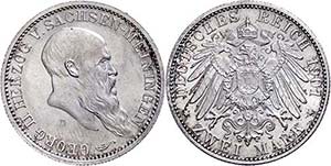 Saxony-Meiningen 2 Mark, 1901, Georg II., to ... 