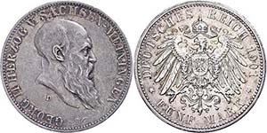 Saxony-Meiningen 5 Mark, 1901, Georg II., ... 