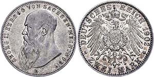 Saxony-Meiningen 2 Mark, 1902, Georg II., ... 
