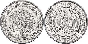 Münzen Weimar 5 Reichsmark, 1928, G, ... 