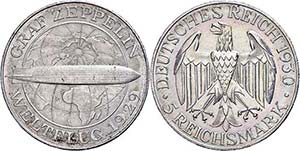 Coins Weimar Republic 5 Reichmark, 1930, A, ... 