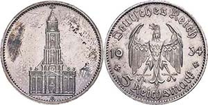 Münzen Drittes Reich 5 Reichsmark, 1934, G, ... 
