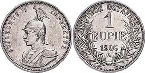 Münzen der deutschen Kolonien DOA. 1 Rupie, ... 