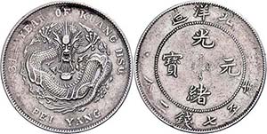 China Kaiserreich Chihli, Dollar, Jahr 34 ... 