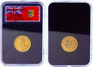 Canada 5 Dollars, Gold, 1913, George V., Fb. ... 