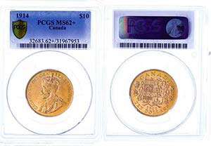 Canada 10 Dollars, Gold, 1914, George V., ... 
