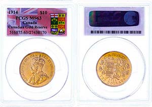 Canada 10 Dollars, Gold, 1914, George V., ... 