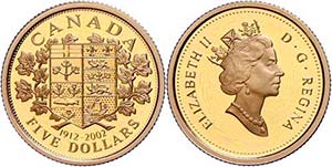 Canada 5 Dollars, Gold, 2002, Elisabeth II., ... 