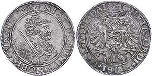 The Netherlands Frisia, thaler, 1584, Delm. ... 